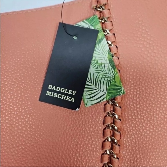 Badgley Mischka Orange Tote Bag with Floral Scarf - Picture 5 of 16